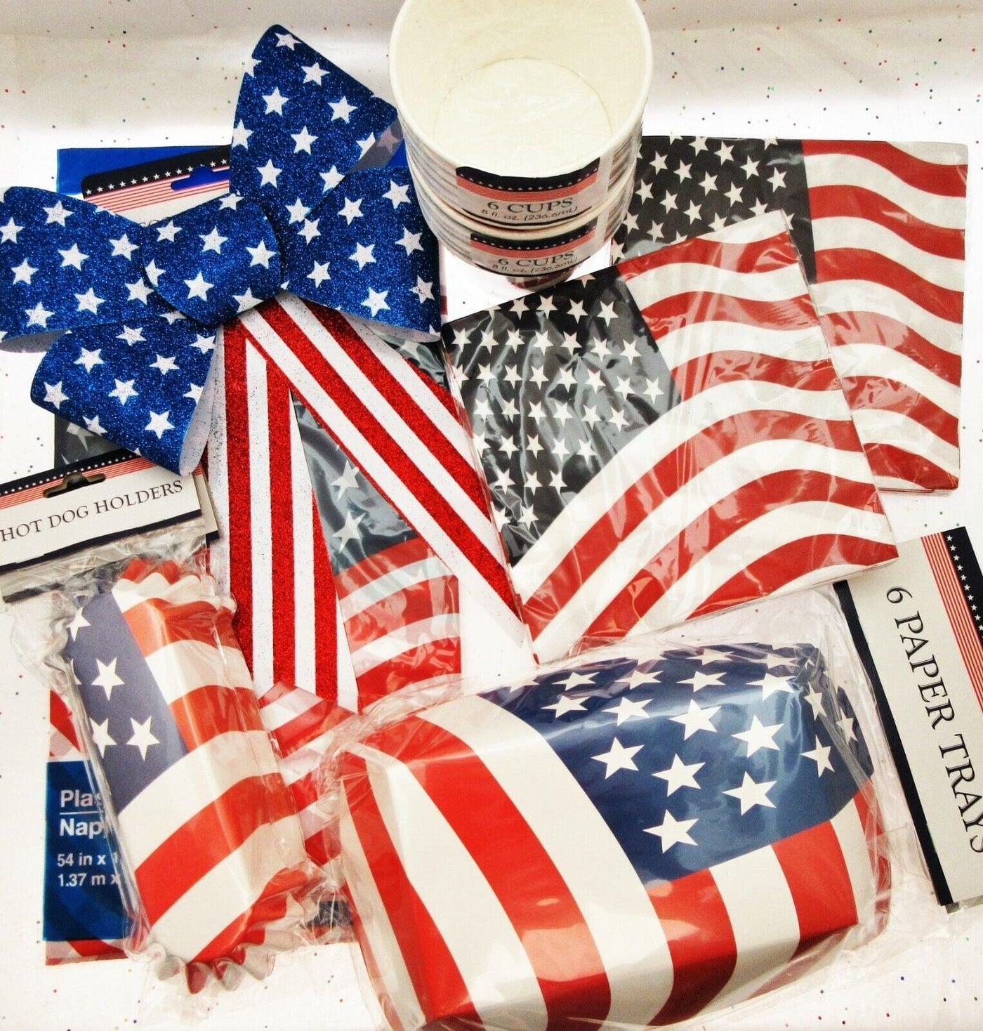 Patriot Flag Table Setting Party Picnic Stars Stripes Memorial Veterans July 4