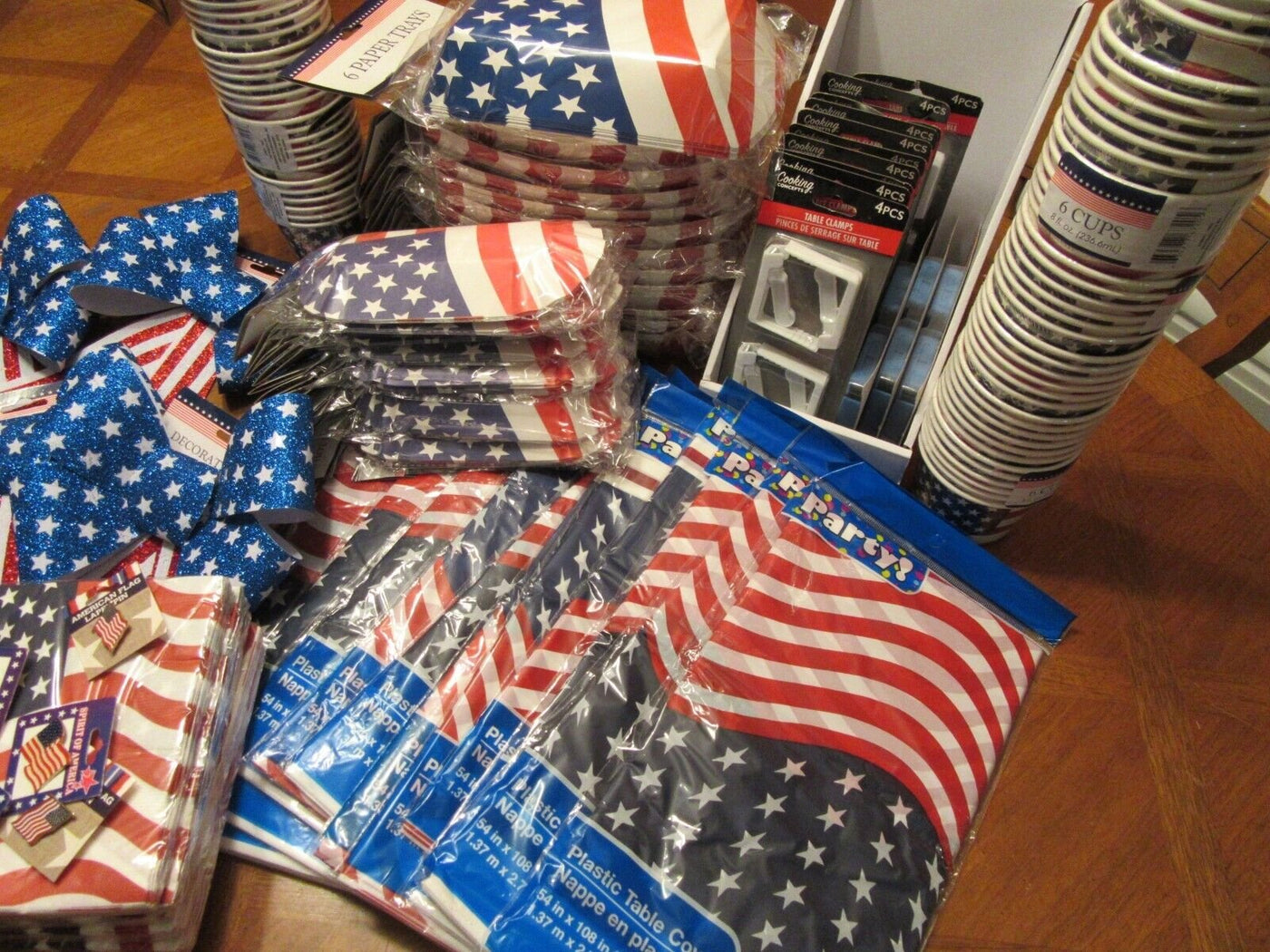 Huge Lot of Patriot Party Supplies Table Setting Picnic Flag