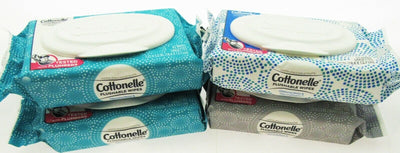 RESEALABLE KLEENEX COTTONELLE FLUSHABLE MOIST WIPES 168 Total ~ Lot of 4