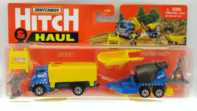Hitch & Haul Matchbox ~ Dump Truck / MBX Cement Mixer ~ Gray ~ 1:64 scale