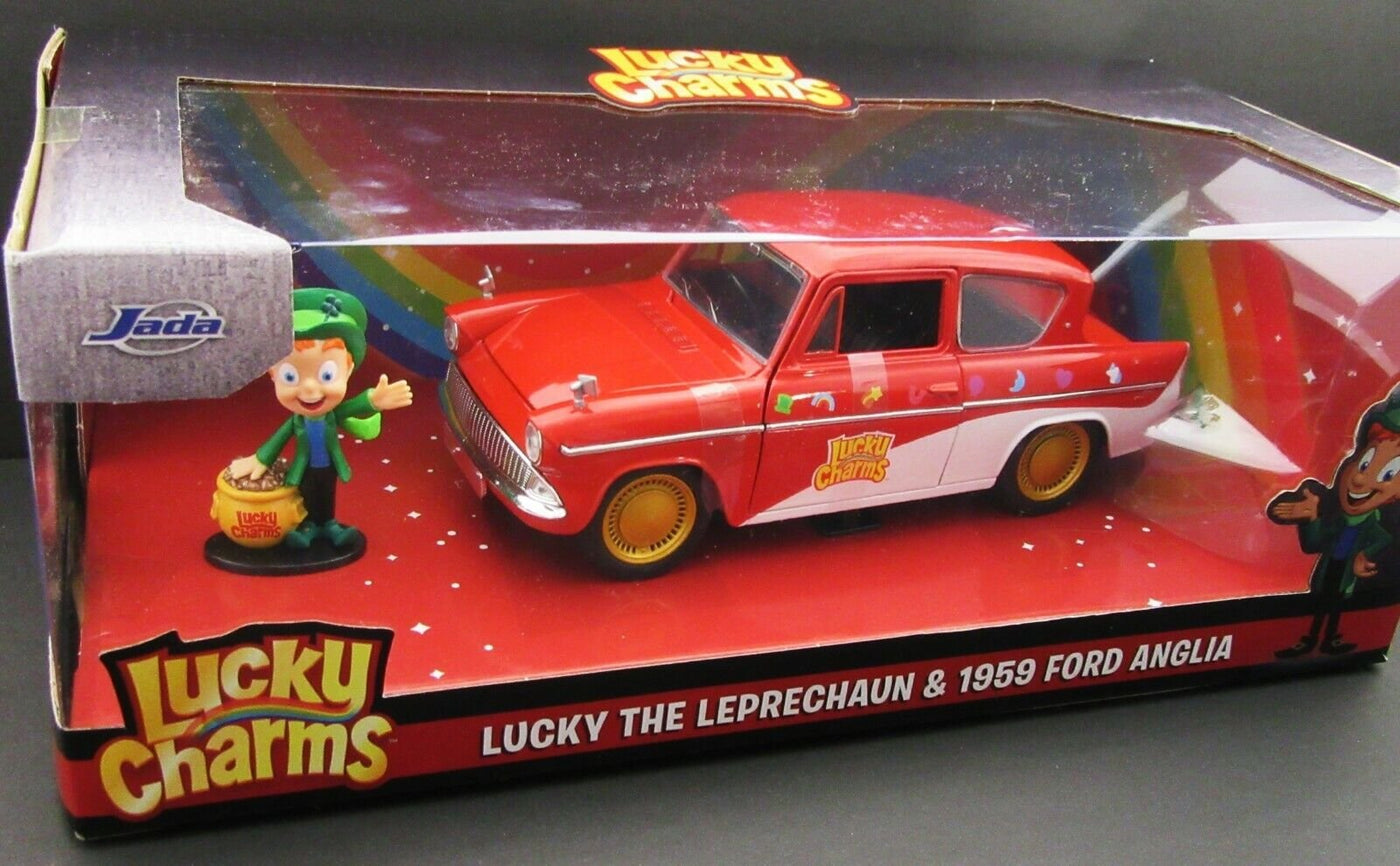 Lucky Charms 1959 Ford Anglia & Leprechaun  ~ Die Cast Car ~  1:24