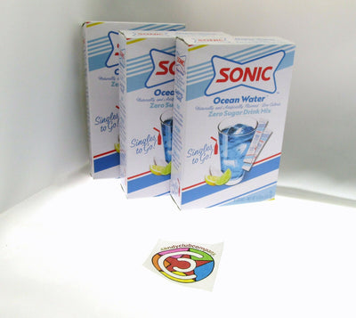 Sonic Ocean Water ~ Packets ~ Zero Sugar Free ~ Drink Mix ~ Lot of 3