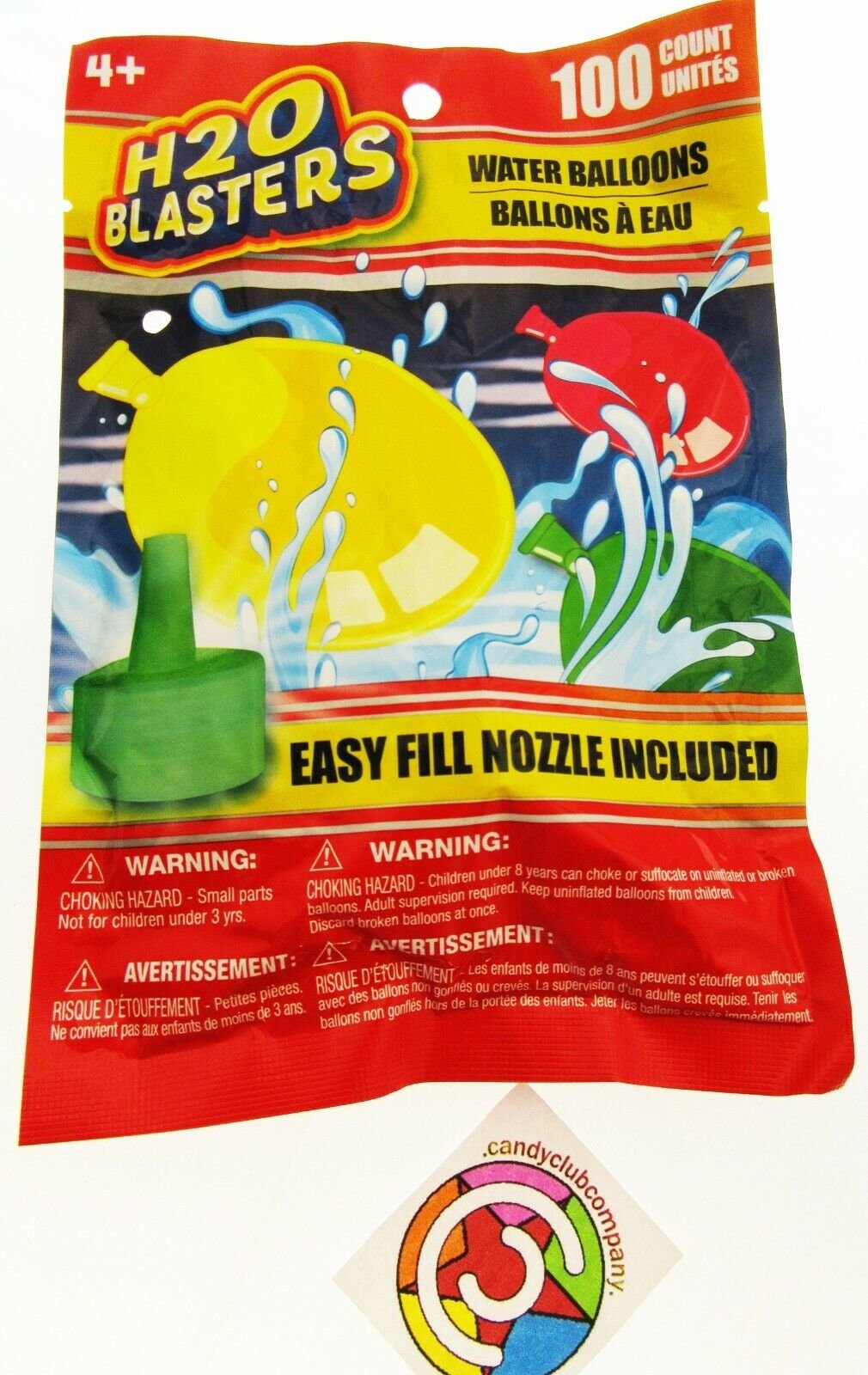 H20 Blasters 100 Water Balloons with Nozzle Tap Filler Attachment Make Balloon