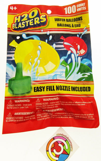 H20 Blasters 100 Water Balloons with Nozzle Tap Filler Attachment Make Balloon