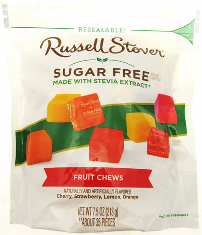 Russell Stover ~ Sugar Free ~ Fruit Chews Candy ~ 7.5oz Resealable Bag
