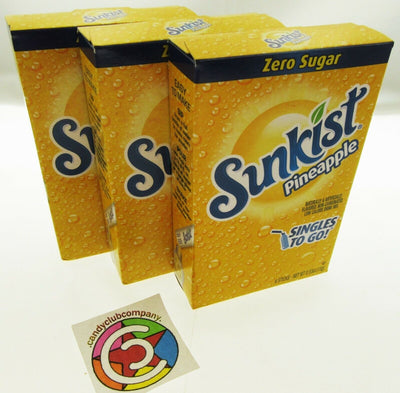 Sunkist Pineapple ~ Packets ~ Zero Sugar Free ~ Drink Mix ~ 3 Boxes