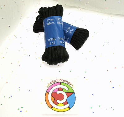 Boot Shoe Laces ~ 2 ~ 72 inch / 182cm ~ Black