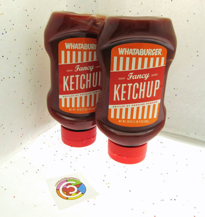 Whataburger Fancy Ketchup "Wake Up You Taste Buds" ~ 20oz Bottle ~ Lot of 2