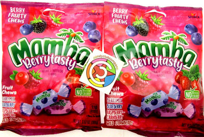 Mamba Berry Tasty Fruit Chews ~ American Candy 3.52oz Bag Lot of 2