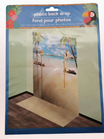 Photo Prop Background ~ 50 inch x 72 inch ~ Tropical Island Tiki