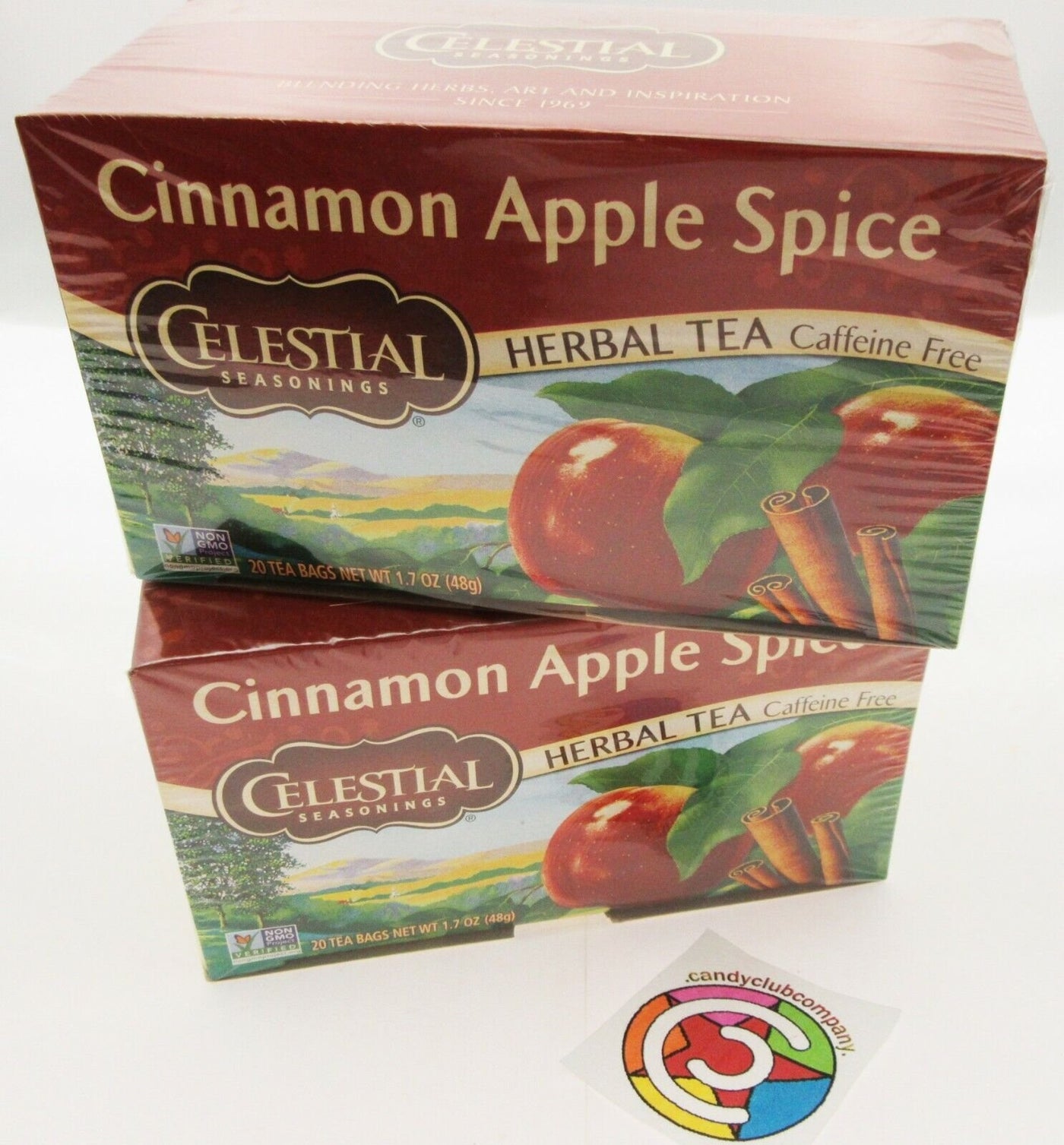 Celestial Cinnamon Apple Spice Herbal Tea 20 bags each ~ Lot of 2