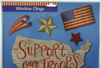 Window Clings Patriot ~ Stars ~ Heart ~ Support our Troops ~ Flag ~ Patriotic