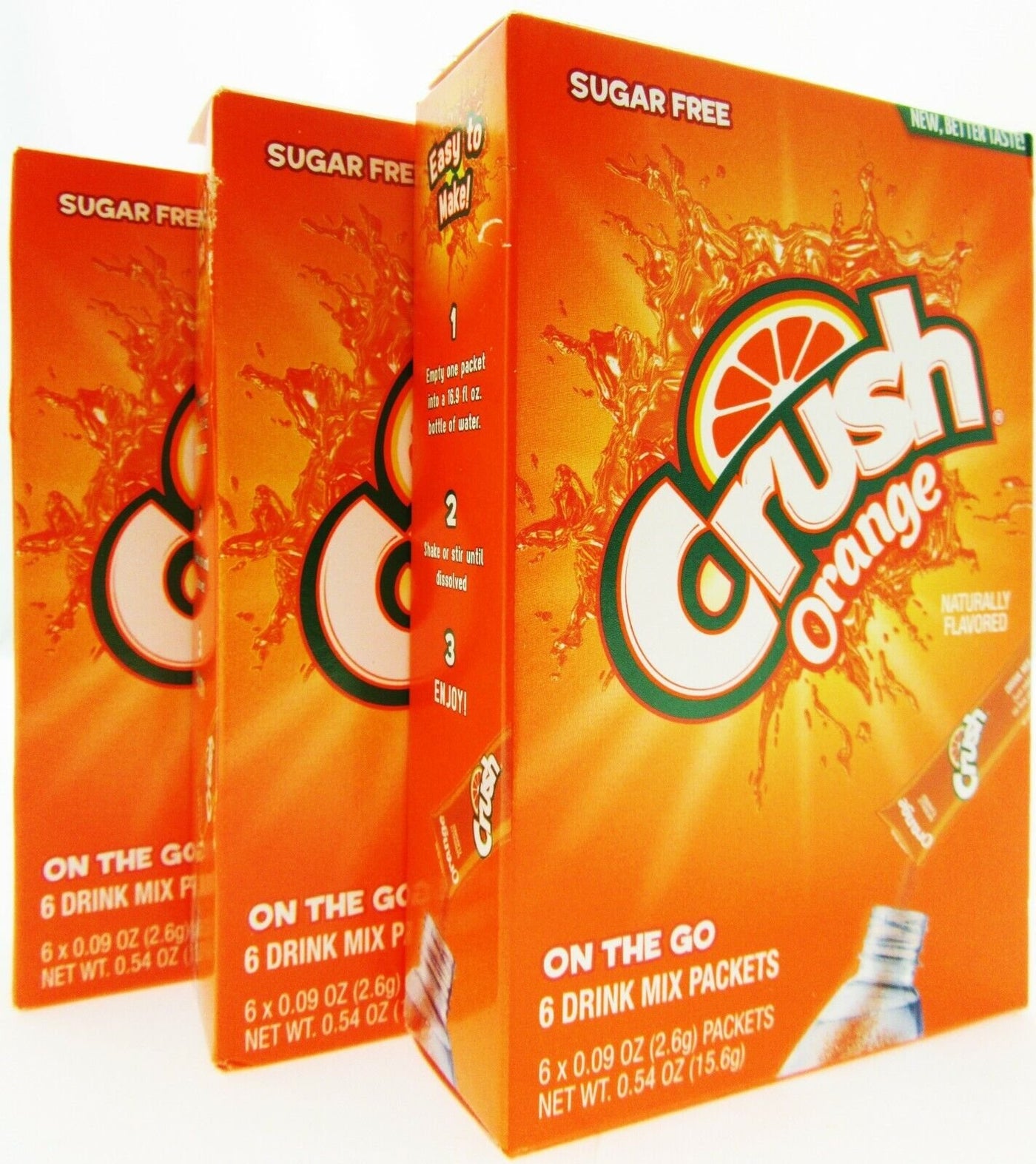 Orange Crush ~ Packets ~ Sugar Free ~ Drink Mix ~ Lot of 3