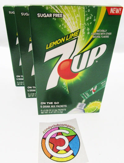 7up Lemon Lime ~ Packets ~ Sugar Free ~ Drink Mix ~ Lot of 3