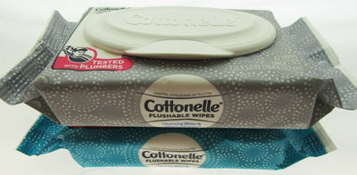 Lot 2 RESEALABLE KLEENEX COTTONELLE FLUSHABLE MOIST WIPES 42 ea =84 Total BFR