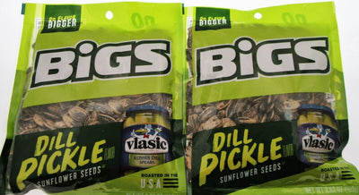 Bigs Vlasic Dill Pickle Sunflower Seeds 2 (3.63oz) bags Seasoning Snack Food!