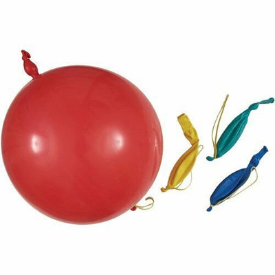 4 Punch Balloons ~ Red Blue Green Yellow ~ 12 inch