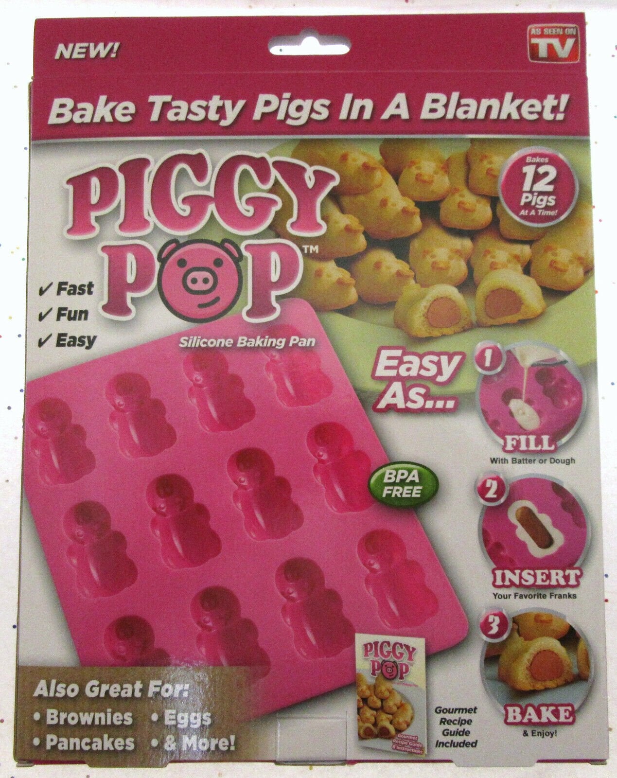 Piggy Pop ~ Silicone Mold Tray ~ Bake Tasty Pigs In A Blanket