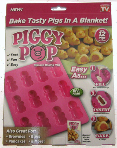 Piggy Pop ~ Silicone Mold Tray ~ Bake Tasty Pigs In A Blanket