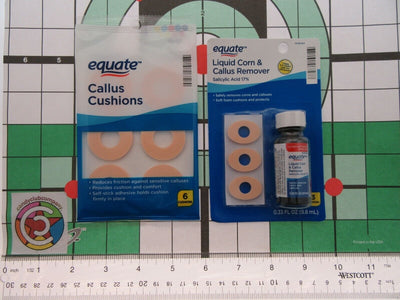 Equate Liquid Corn & Callus Remover & 6 Callus Cushions Foot Feet Care