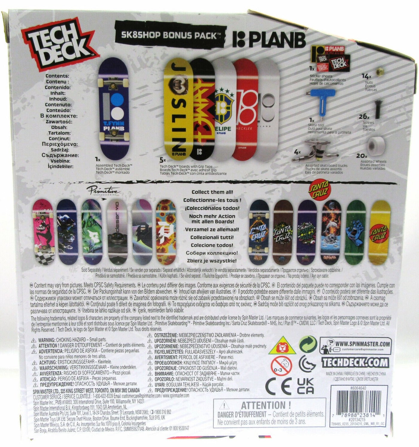 Tech Deck ~ Plan B ~ Skateboard  / Fingerboard~ 6 pack