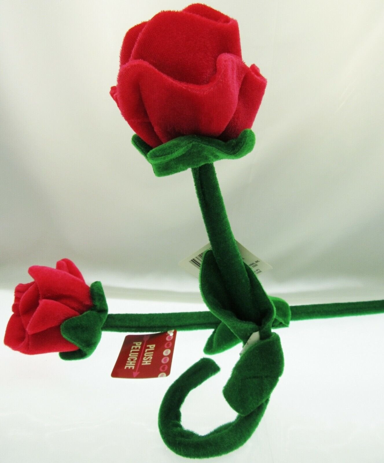 Plush Bendable Roses Valentine Gift Valentines Day ~ Lot of two Pink
