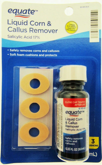 Equate Liquid Corn & Callus Remover Salicylic Acid Cushions Foot Feet Care