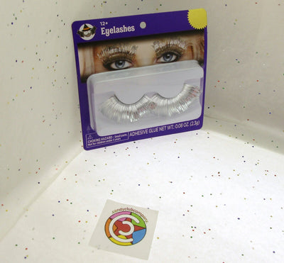 Eyelashes ~ Silver  Chrome ~ Adhesive Included ~ Lashes ~ Costume Wear Halloween