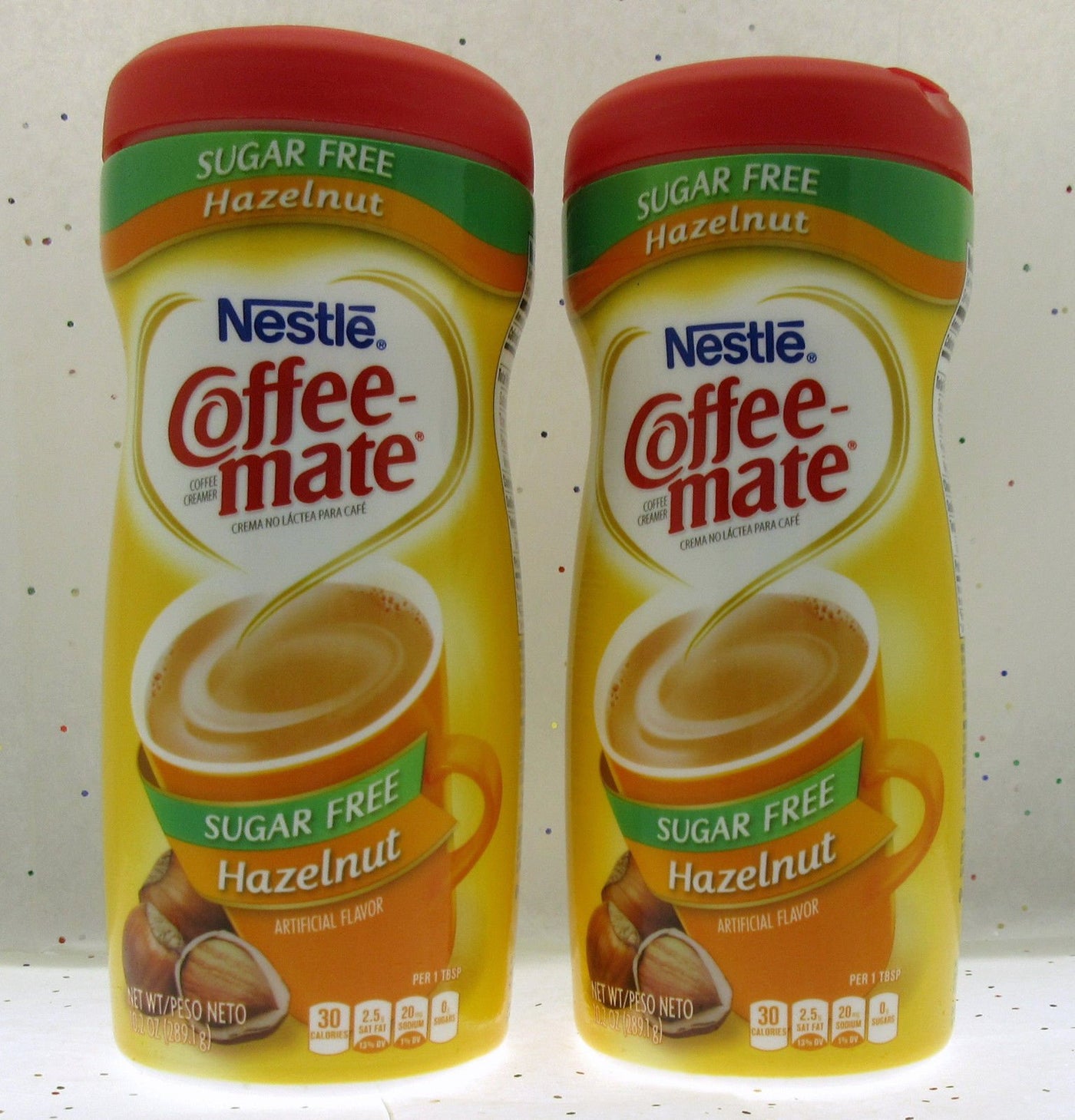 Coffee Mate ~ Hazelnut ~ Sugar Free Creamer  10.2 oz containers ~Lot of 2