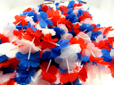 lot of six Patriot Leis red white blue
