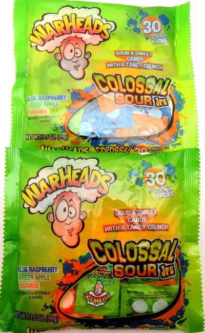 Warheads Colossal Sour Jrs 3.5oz Bag Lot of 2 candy