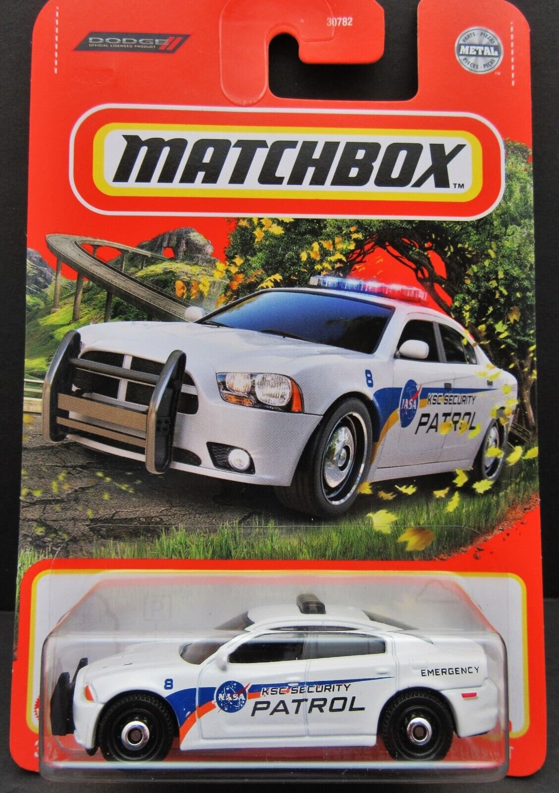 Nasa ~ KSC Security Patrol ~ White Dodge Charger  ~ 1:64 Scale ~ Matchbox