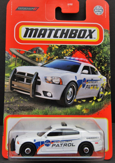 Nasa ~ KSC Security Patrol ~ White Dodge Charger  ~ 1:64 Scale ~ Matchbox