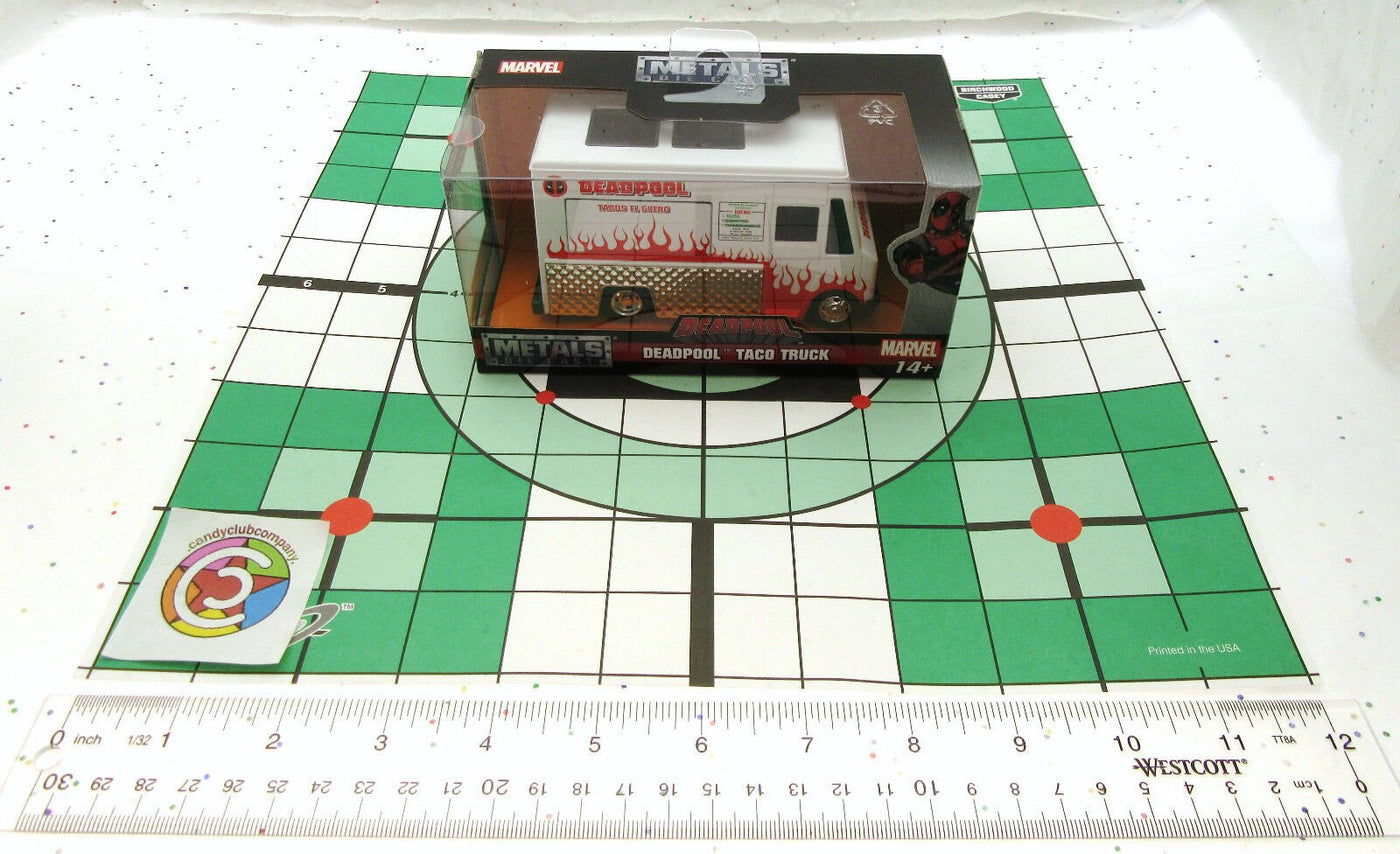 Deadpool ~ White Taco Truck ~ Metals Die Cast Car ~ Marvel Collectibles