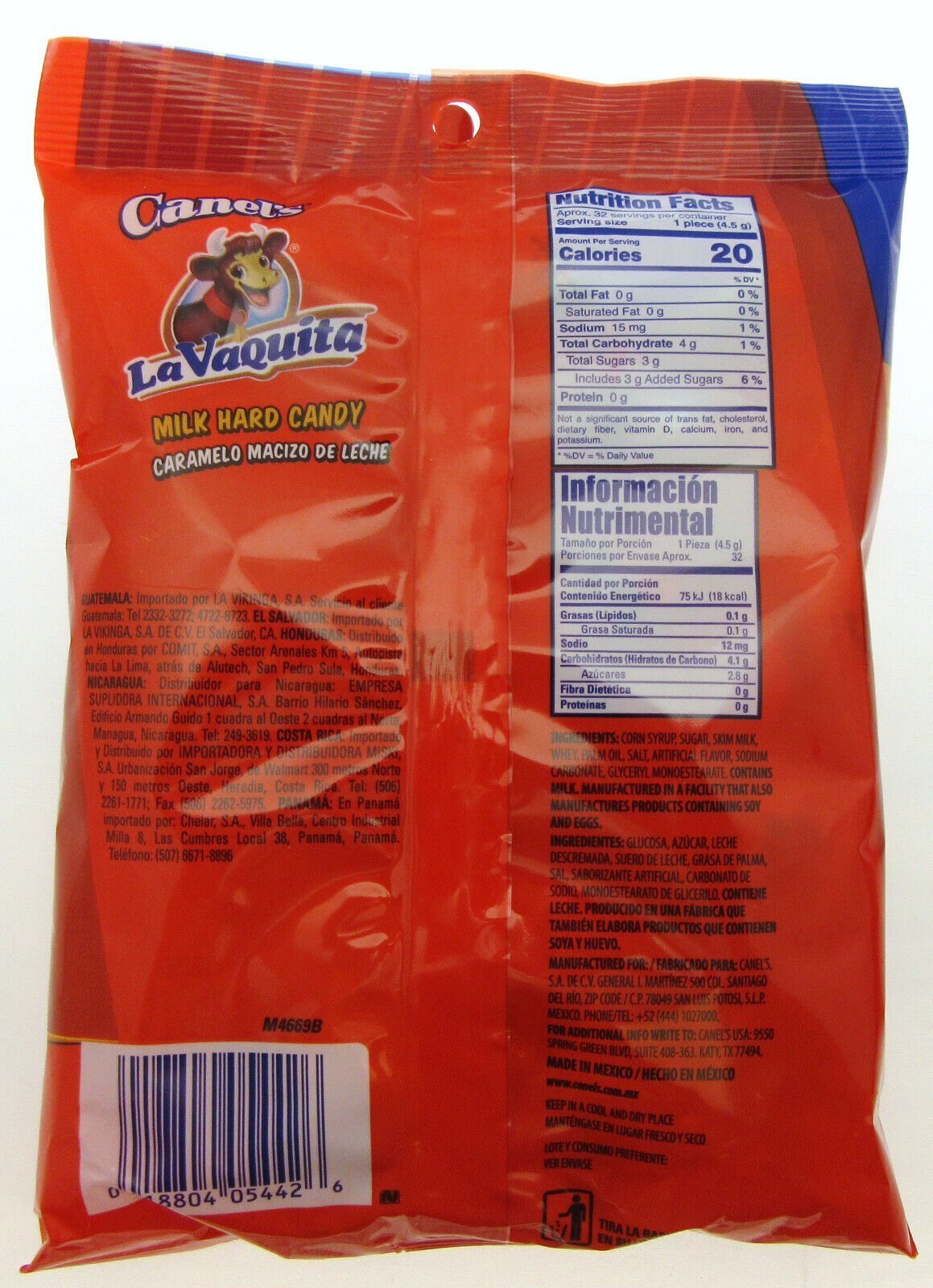 Canel's ~ LaVaquita ~ 5oz bag ~ Milk Hard Candy ~ Lot of 2