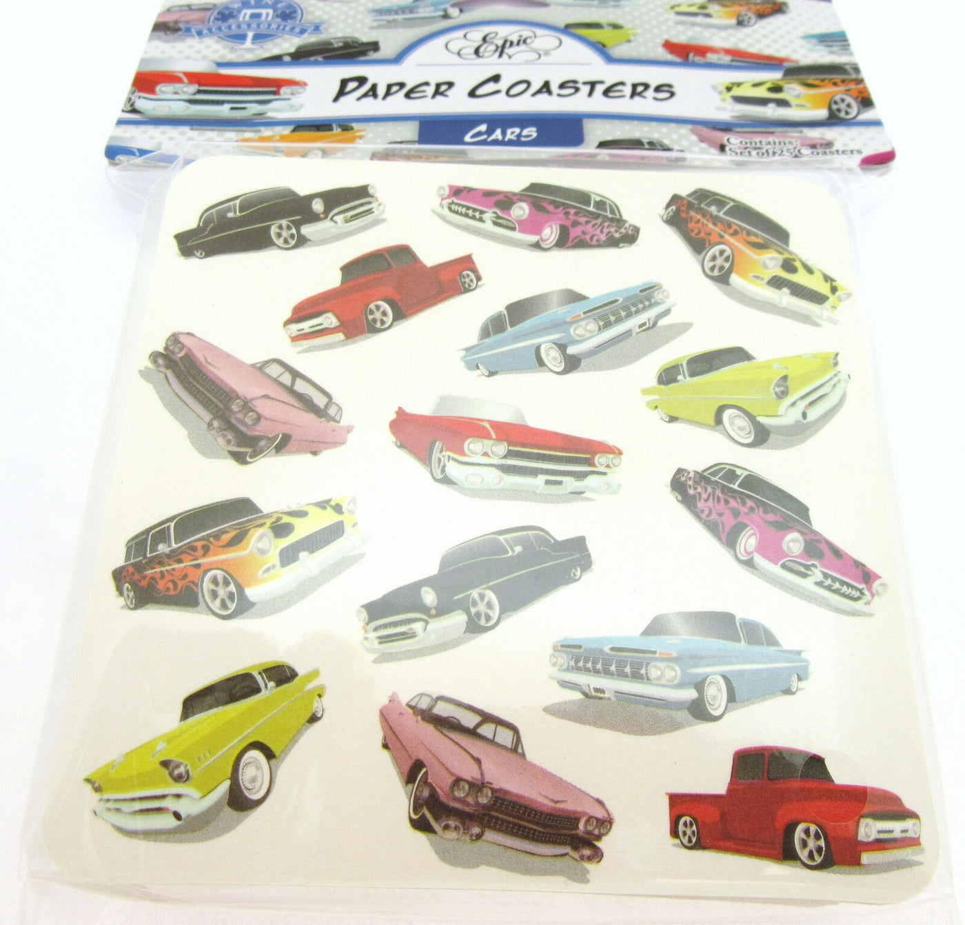 1950s Theme Car ~ 25 Bar Drink Paper Coasters ~ Lot of 2