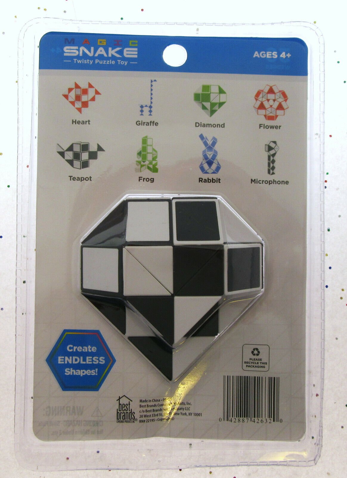 Magic Snake ~ Black ~ Twisty Puzzle Nostalgic Toy Create Endless Shapes