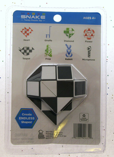 Magic Snake ~ Black ~ Twisty Puzzle Nostalgic Toy Create Endless Shapes