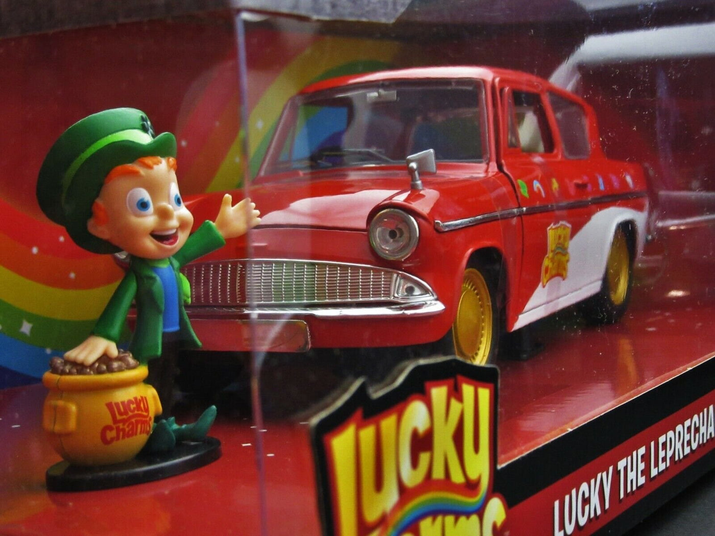 Lucky Charms 1959 Ford Anglia & Leprechaun  ~ Die Cast Car ~  1:24