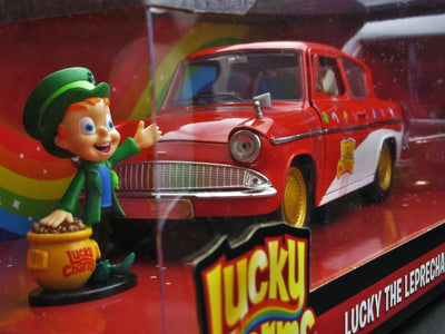 Lucky Charms 1959 Ford Anglia & Leprechaun  ~ Die Cast Car ~  1:24