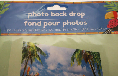 Photo Prop Background ~ 50 inch x 72 inch ~ Tropical Island Tiki