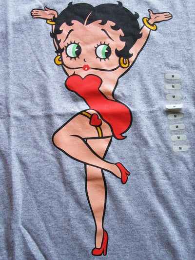 Betty Boop  ~ 1930's Cartoon ~ Medium Gray T-Shirt  ~ Size M ~ T Shirt