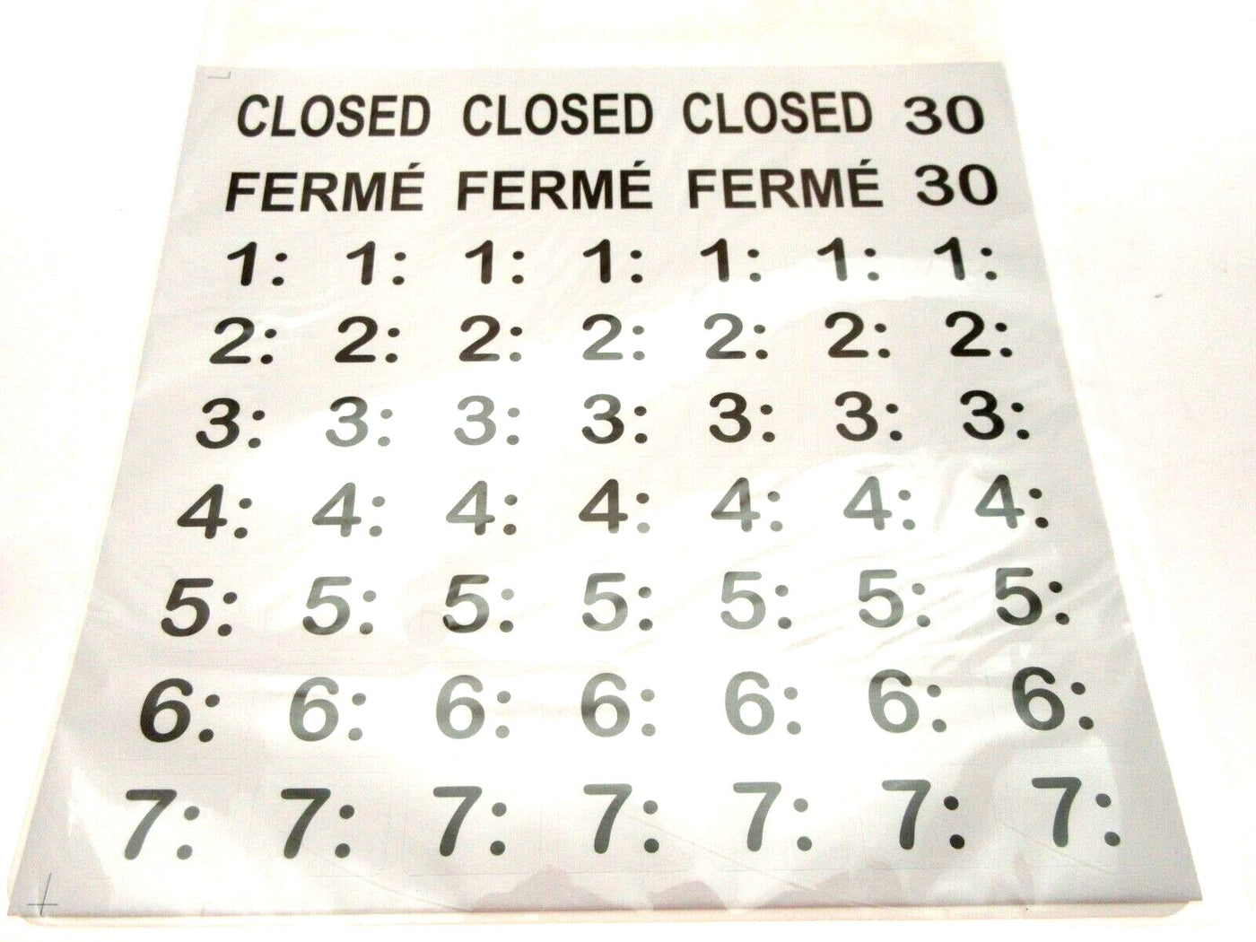 Business Hours Sign with Sticker Decal Numbers - 11.8" x 7.87" Red