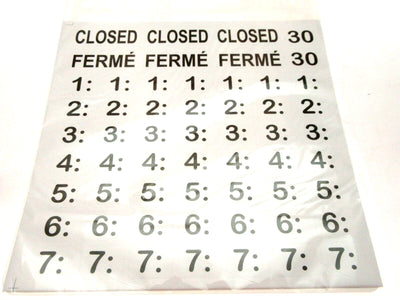 Business Hours Sign with Sticker Decal Numbers - 11.8" x 7.87" Red