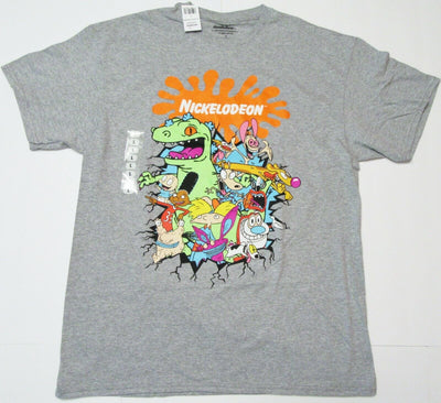 Nickelodeon Large  T-Shirt  ~ Size L ~ Grey Gray T Shirt