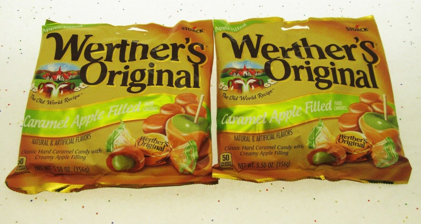 Werther's Original Caramel Apple Filled 5.5oz Bags Werthers Candies ~ Lot of 2