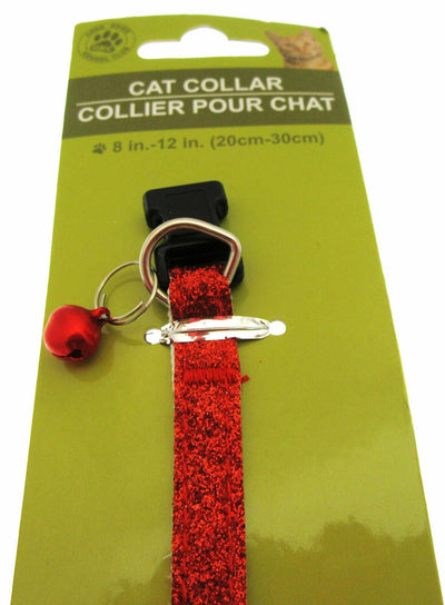 Cat Collar by Greenbrier Kennel Club ~ With Bell ~ Red Sparkle!