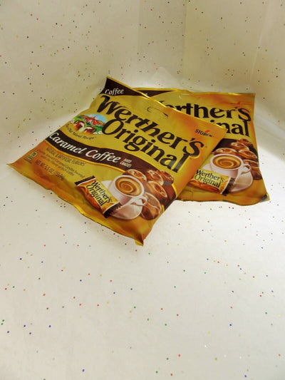 Werther's Original Caramel Coffee 5.5oz Bags Brown Werthers Candies Lot of 2