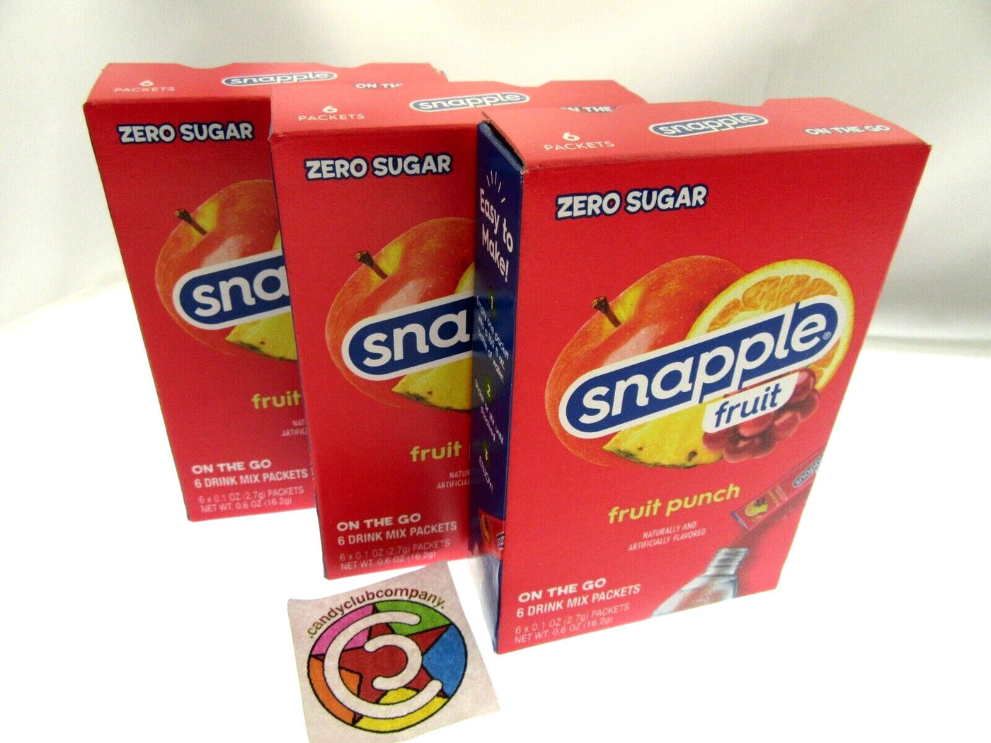 Snapple Fruit Punch ~ 6 Packets ~ Low Calorie ~ Drink Mix ~ Lot of 3