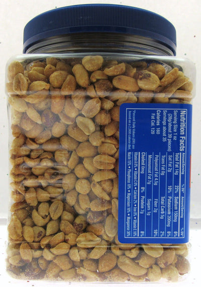 Planters Dry Roasted Party Size Peanuts ~ Heart Healthy ~ 34.5 oz Nuts